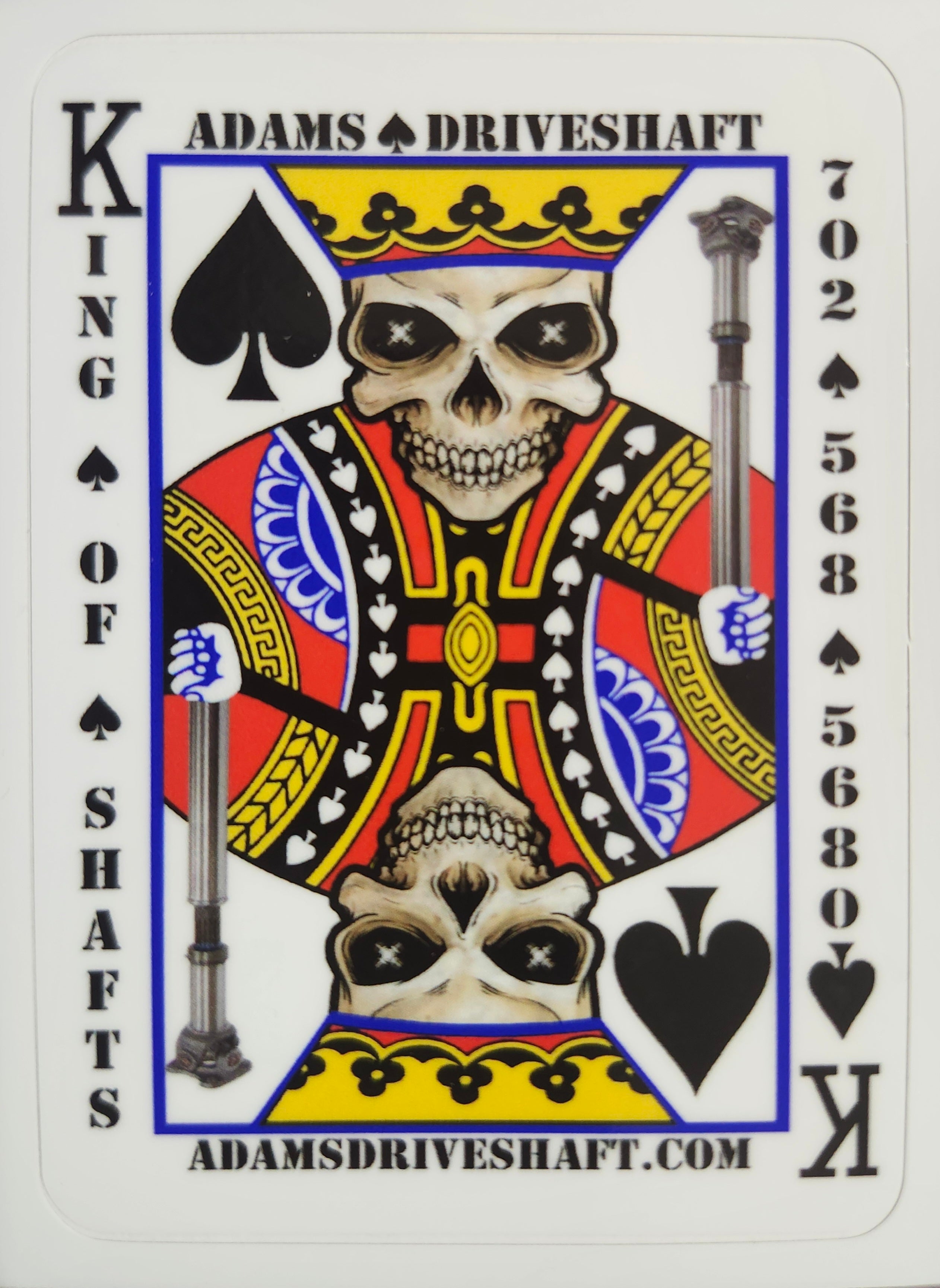 Adams Driveshaft Skully - KING OF SHAFTS - LIMITED EDITION STICKER