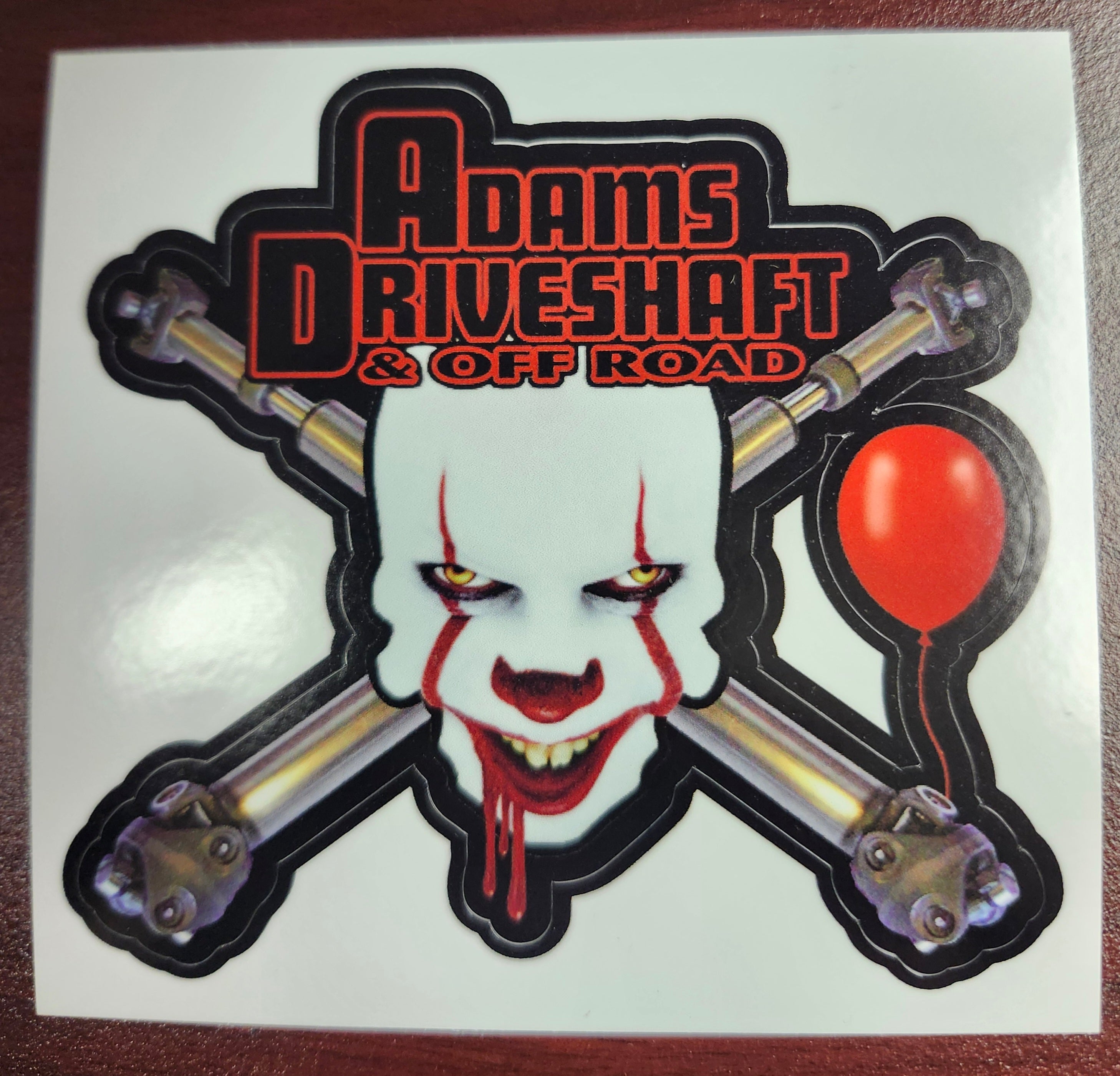 Adams Driveshaft Clown Skully - Black Outline - LIMITED EDITION STICKER